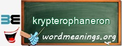 WordMeaning blackboard for krypterophaneron
